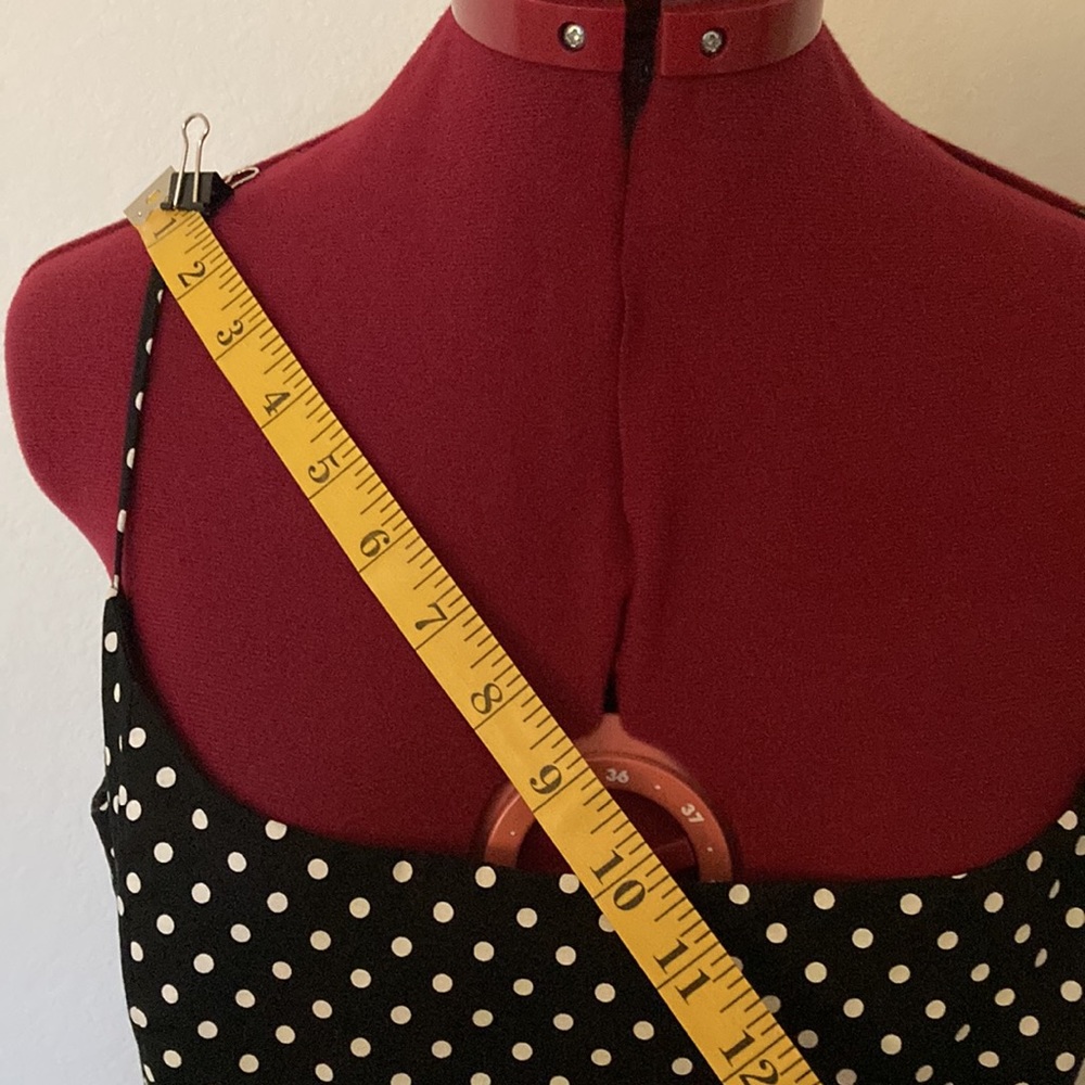 Jessica Howard size 12 polka dots lined  dress 97% cotton 2% spandex Made in USA - Picture 4 of 10
